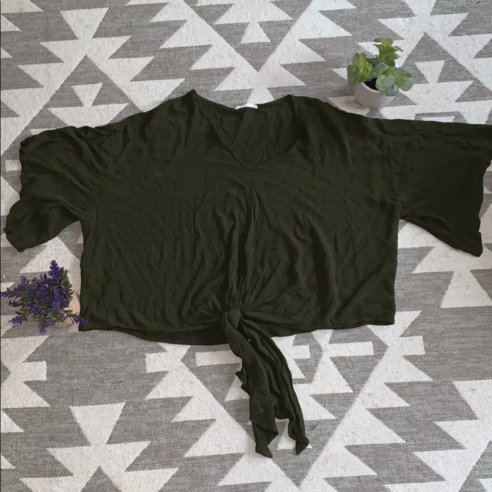 Olive green oversized shirt